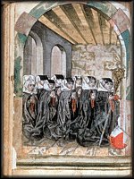 Nonnen beim Gebet, Heilpflanzenbuch, Buchmalerei, Österreich, 1500